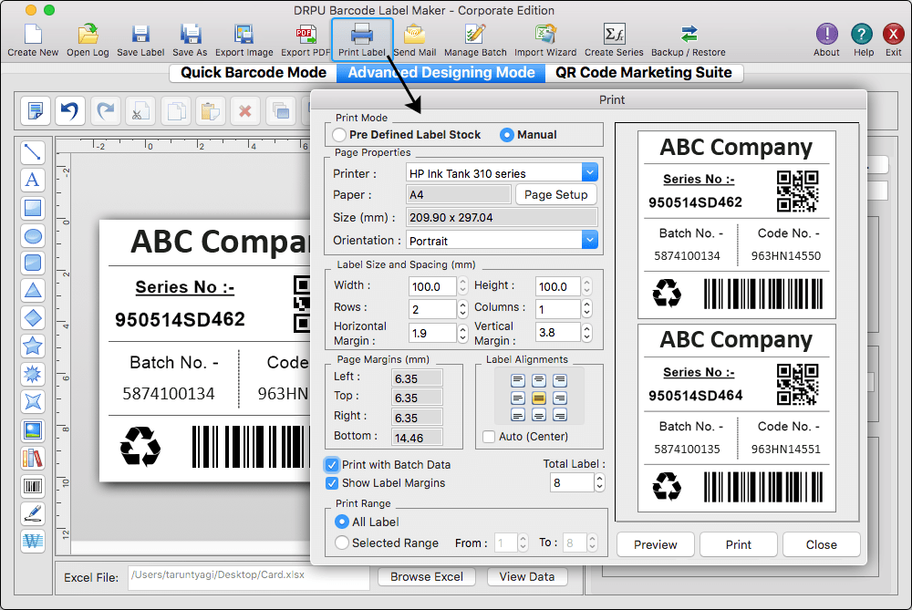 Settings for Printing